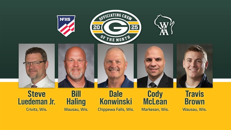 WIAA, Packers announce September high school football officiating 'Crew of the Month'