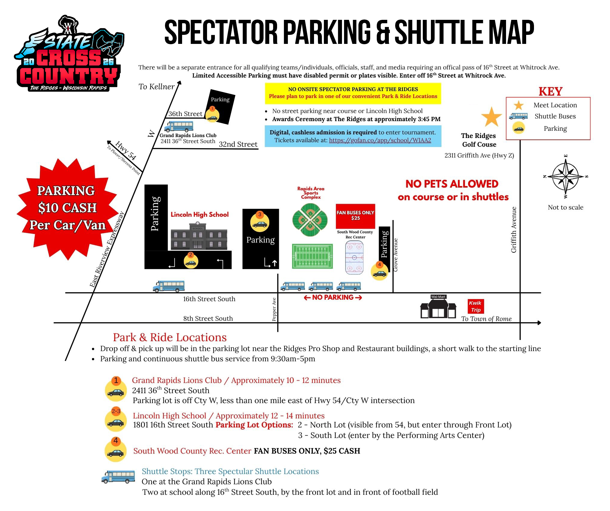 Cross Country Parking Map