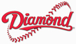 Diamond logo with a baseball graphic.