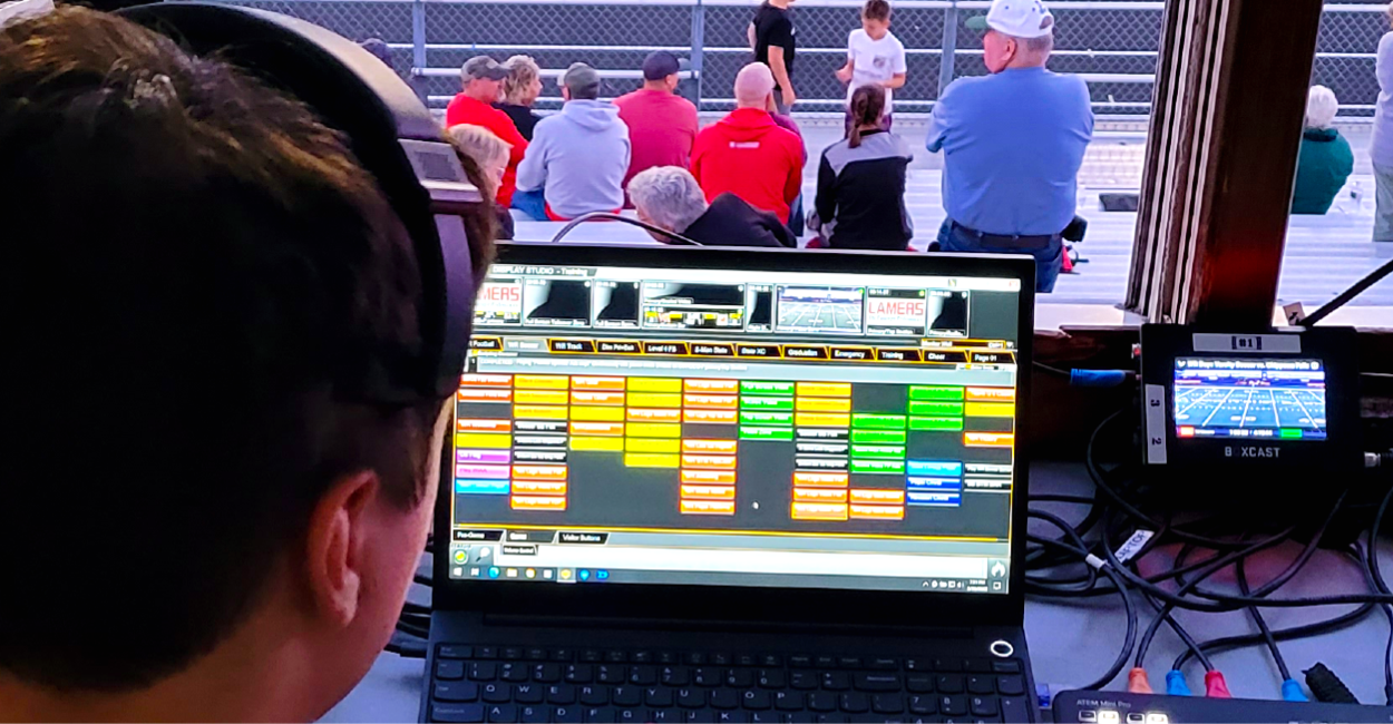 Live Stream operations at a high school football field