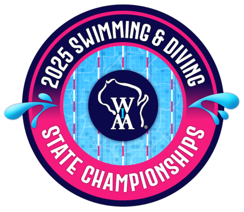 logo for the 2025 swimming & Diving state championships